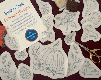 Fall Garden Stick and Stitch Embroidery Designs