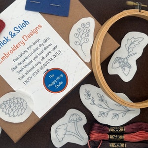 Kit de bordado con puntadas y palillos para jardín de otoño