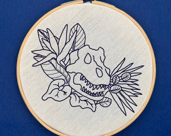 T-Rex Skull Embroidery Template