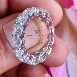 8.40ctw Cushion Cut Lab Grown Diamond Eternity Band | Full Half or 3/4th Eternity Ring | Wedding Band | Anniversary Ring | Custom Gold Ring