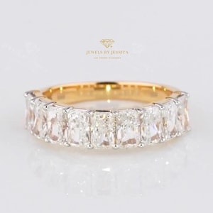 Radiant Cut Diamond Eternity Band | Lab Grown Wedding Ring | Full Half or 3/4 Eternity