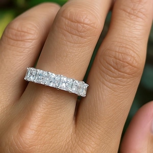 Princess Cut Lab Grown Diamant Eternity Band 5.90ctw Prinzessin Ehering