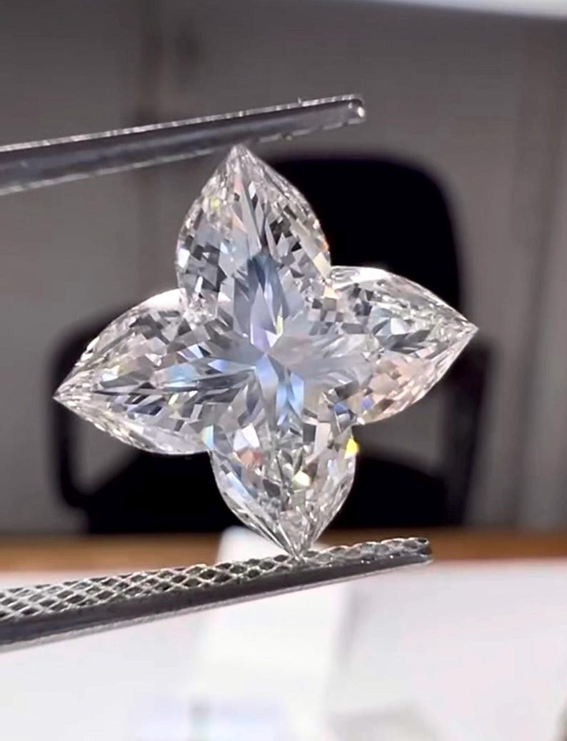 Lily Cut Flower Lab Grown Diamond Loose Stone Floral Shape IGI ...