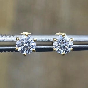 Round Lab Diamond Stud Earrings: 0.50–4.00ctw IGI Certified 6 Prong 14k Gold Setting image 8