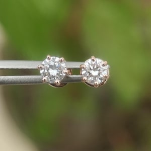 Round Lab Diamond Stud Earrings: 0.50–4.00ctw IGI Certified 6 Prong 14k Gold Setting image 7