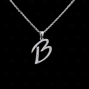 Collar con inicial de diamante personalizado / Colgante de letra de oro de 18 quilates / Collar con letra de diamante cultivado en laboratorio / Joyería personalizada para hombre o mujer / Regalo
