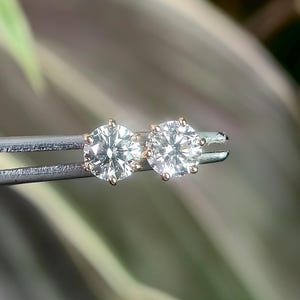 Round Lab Diamond Stud Earrings: 0.50–4.00ctw IGI Certified 6 Prong 14k Gold Setting image 9