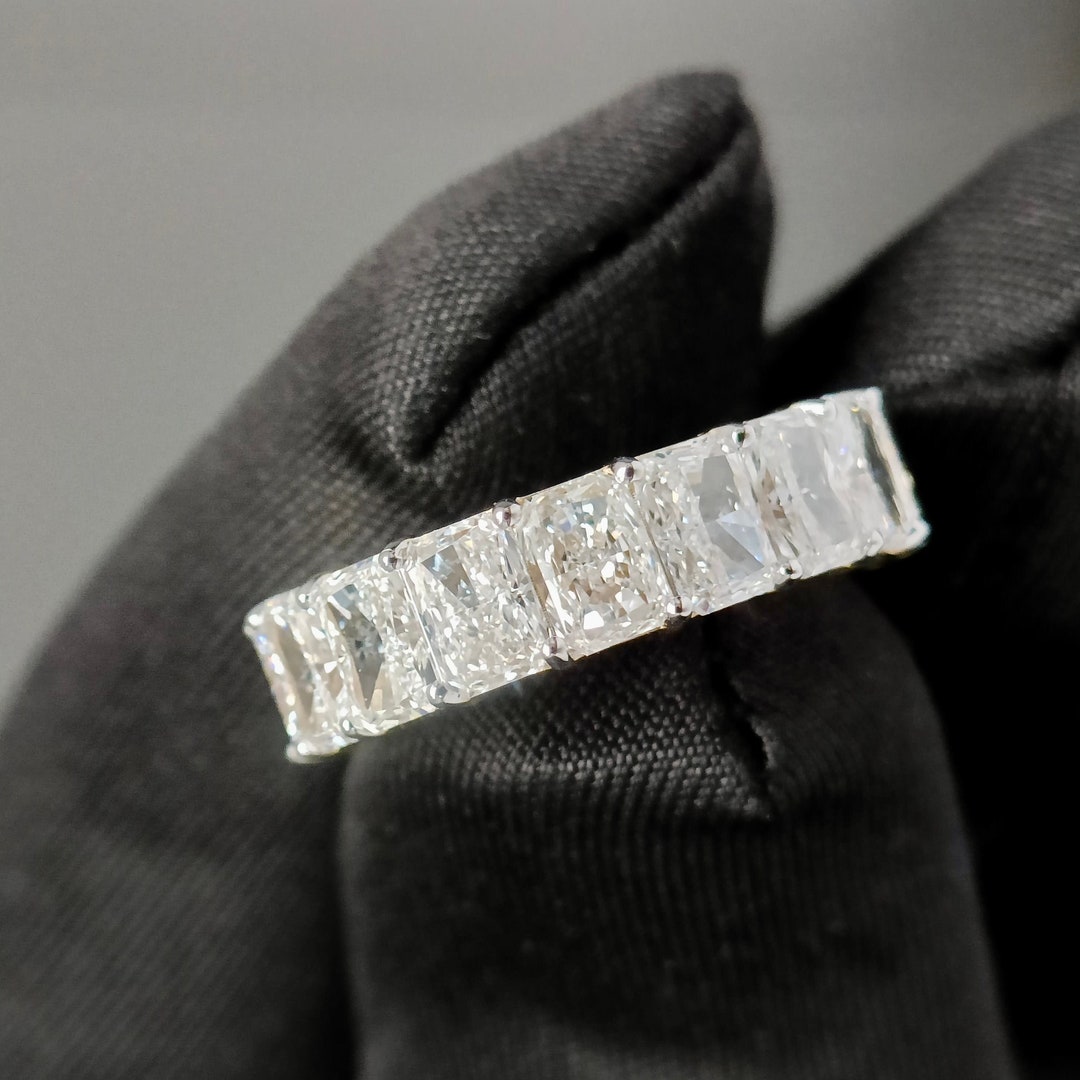 2.80ctw. Radiant Cut Lab Grown Diamond Half Eternity Ring in 14k Gold ...