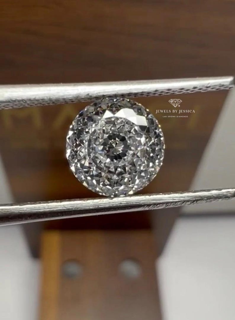 2ct Portuguese Cut Certified Lab Grown Diamond for Engagement Ring or Jewelry, Loose, Vintage, Old-World, Vintage, Antique, European Diamond, Specialty Cut Diamonds, Mosaic, Gorgeous