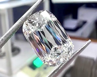 Diamante suelto Crisscut cultivado en laboratorio, talla escalonada alargada, quilates personalizados, certificado por IGI o EGL.