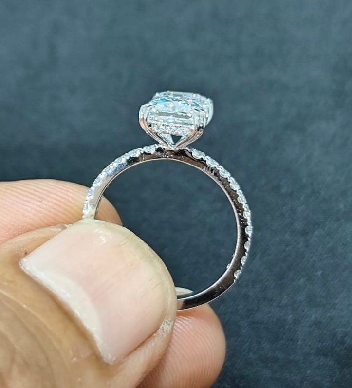 Lab Shay The Shay | 2.80ctw Radiant Cut Lab Grown Diamond Engagement Ring | Pave ...