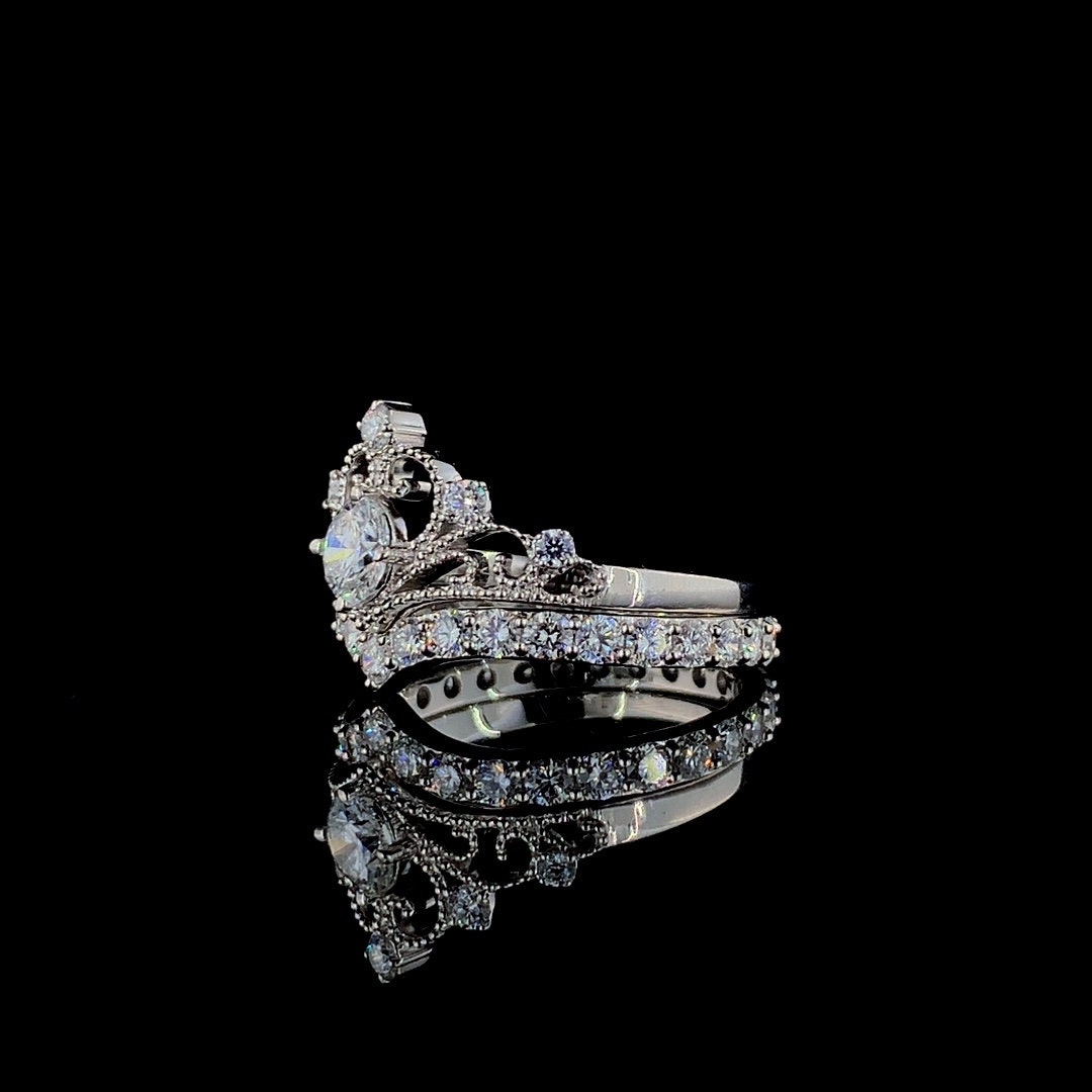 Tiara Setting Ring The Reign | Tiara Bridal Ring Set 2ctw Lab Grown Diamond Engagement ...