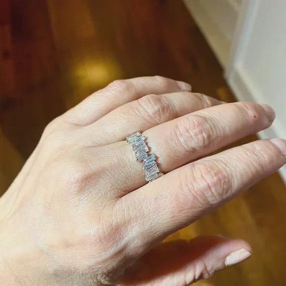 Tapered Baguette Lab Diamond Eternity Ring Asymmetrical