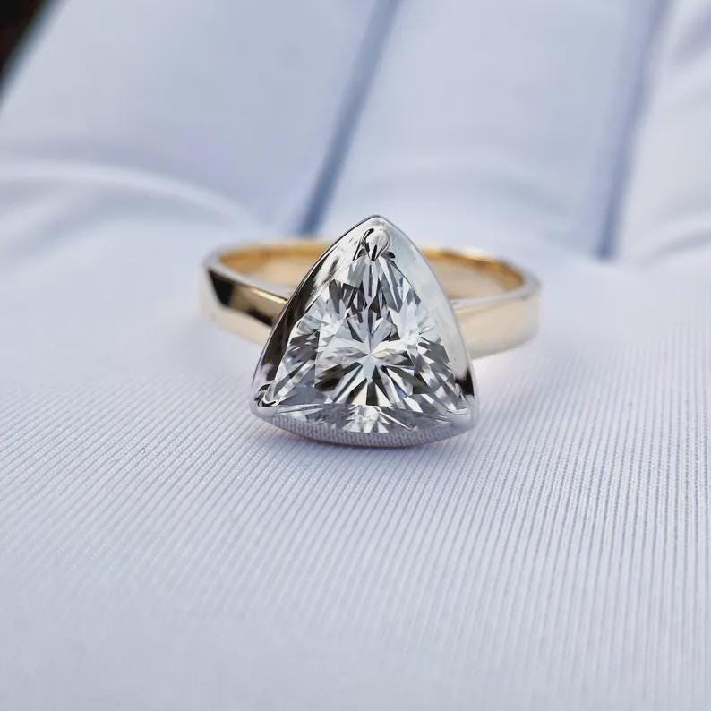 Diamante sciolto di taglio trilione, coltivato in laboratorio, da 0,50 ct a 4,50 ct, certificato IGI immagine 7