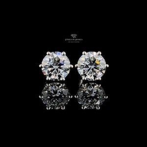 Round Lab Diamond Stud Earrings: 0.50–4.00ctw IGI Certified 6 Prong 14k Gold Setting image 5