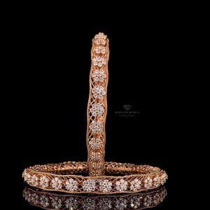 9.20ctw Lab Grown Diamond Indian Bangle Set | Gold or Platinum | Pair ...
