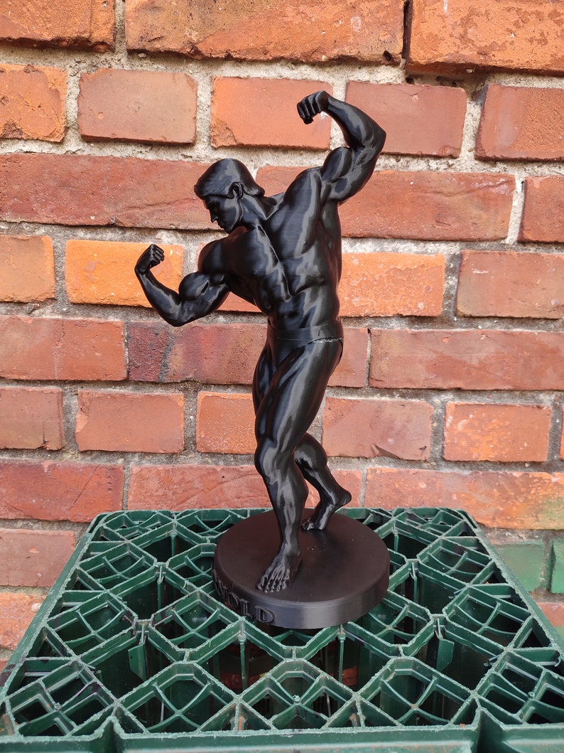 Arnold Schwarzenegger Statue ,,Arnold Classic avec support Hauteur 20/37/55 cm Séance photo bronze Noir