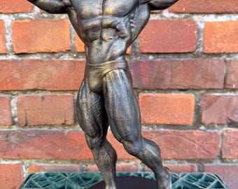 Arnold Schwarzenegger - Statua "Classic Front Double Bicep" con supporto - Altezza 20/25/37/55/75/100 cm - (Servizio fotografico in bronzo)