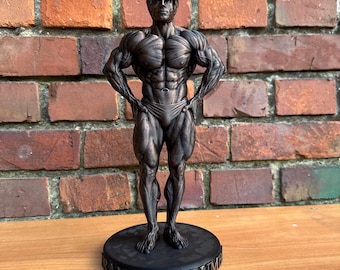 Estatua de culturismo de Franco Columbu – Pose más musculosa – Figura coleccionable – Decoración de gimnasio inspirada en Mr. Olympia