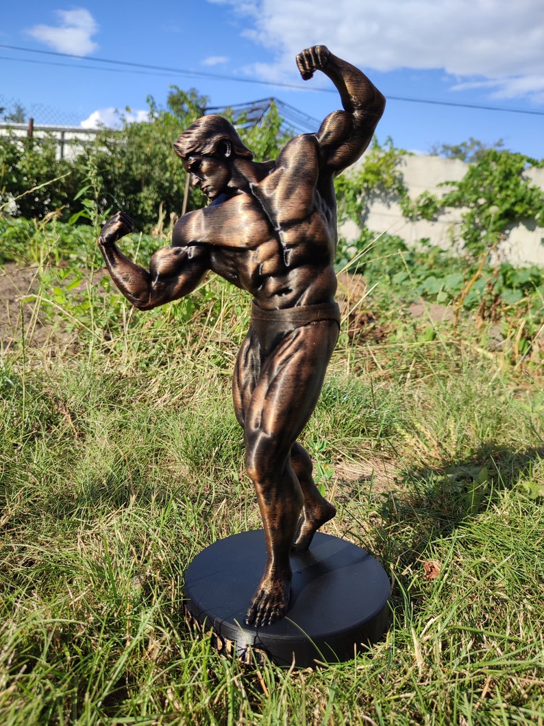 Arnold Schwarzenegger Statue ,,Arnold Classic avec support Hauteur 20/37/55 cm Séance photo bronze image 2