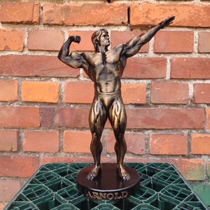 Arnold Schwarzenegger - ,,Classic pose'' statue with stand - 20/37/55cm heigh - (Bronze photoshoot)