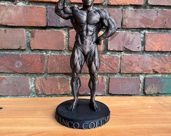 Estatua de culturismo de Franco Columbu – Bíceps flexionado – Figura coleccionable – Decoración de gimnasio inspirada en Mr. Olympia