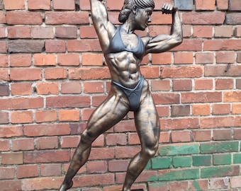 Female bikini bodybuilding woman statue - 20/37/55/100cm height (Bronze photoshoot)