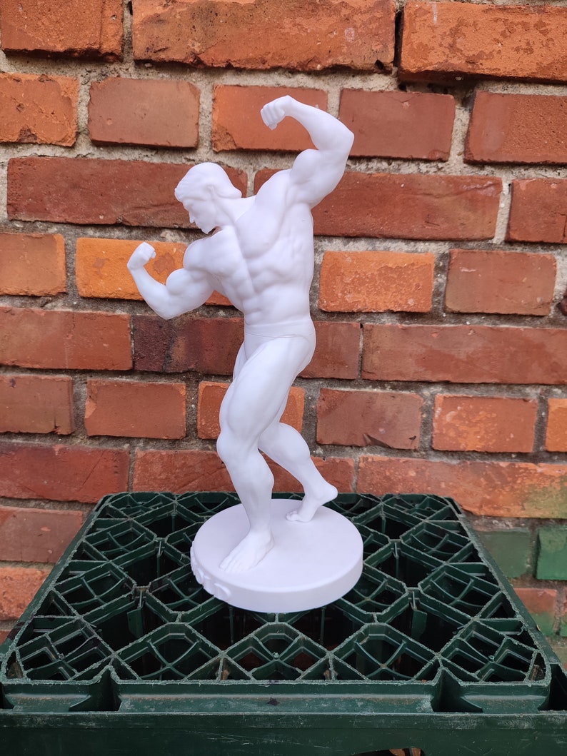 Arnold Schwarzenegger Statue ,,Arnold Classic avec support Hauteur 20/37/55 cm Séance photo bronze White (ready2paint)