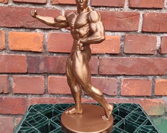 Arnold Schwarzenegger - ,,Classic pose v.2'' statue with stand - 20/25/37/55/75/100cm height - (Dark gold photoshoot)