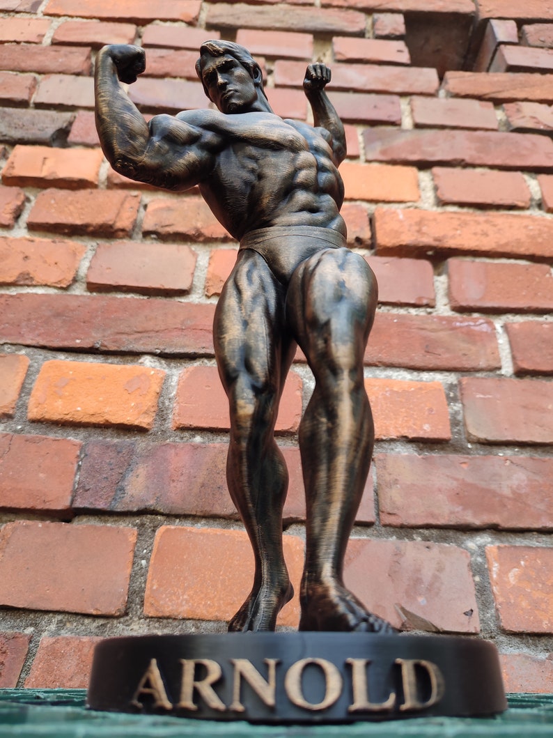 Arnold Schwarzenegger Statue ,,Arnold Classic avec support Hauteur 20/37/55 cm Séance photo bronze image 4