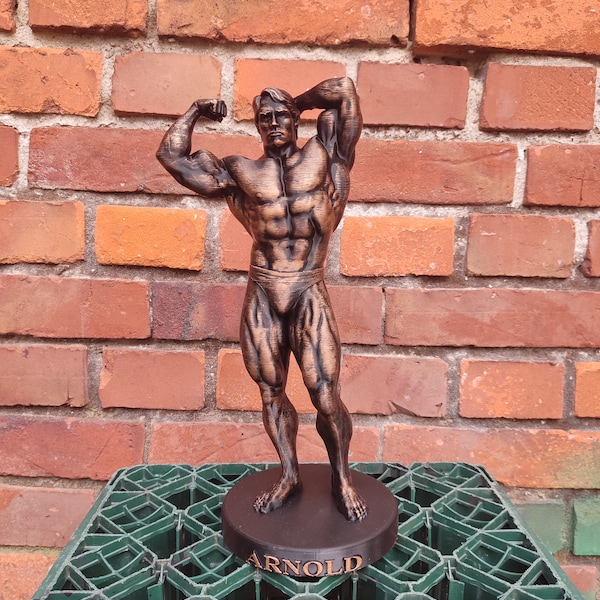 Arnold Schwarzenegger -  ,,Flexed Bicep" statue with stand - 20/37/55cm height (Bronze photoshoot)