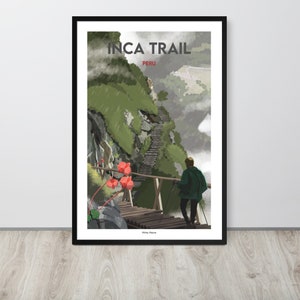 My Inca Trail Machu Picchu Peru Travel Poster, Inca Trail Peru Print, Inca Trail Peru Wall Art, Inca Trail Peru Travel Souvenir