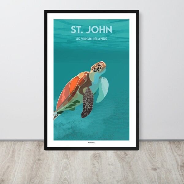 My St John USVI Travel Poster, St John USVI Print, St John USVI Wall Art, St John Travel Souvenir