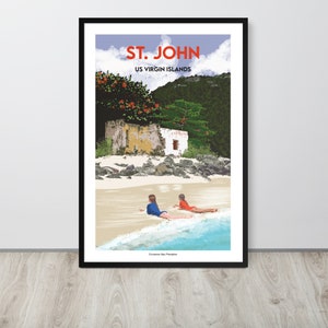 My St John USVI Travel Poster, St John USVI Print, St John USVI Wall Art, St John Travel Souvenir