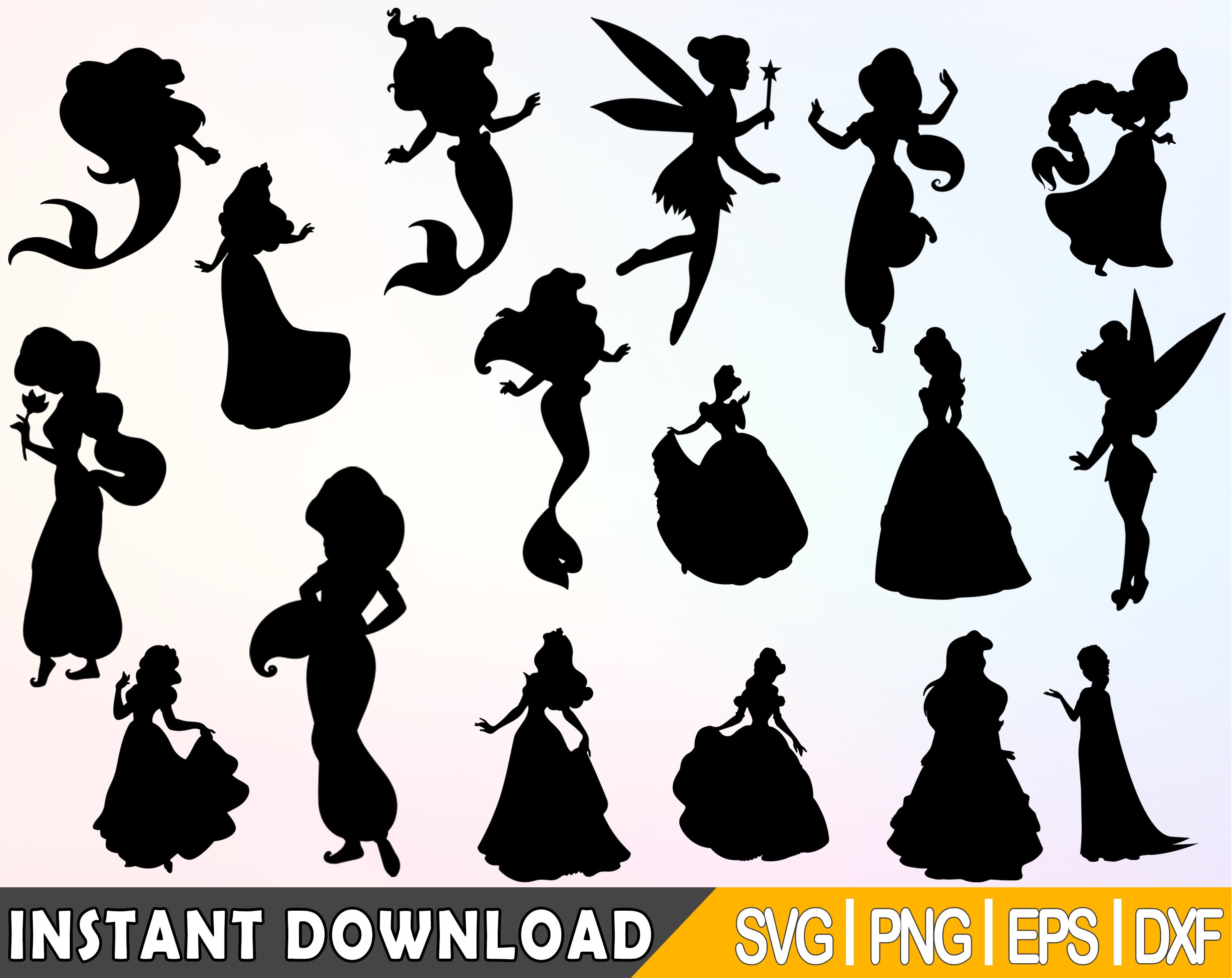 Princess Silhouettes Clipart