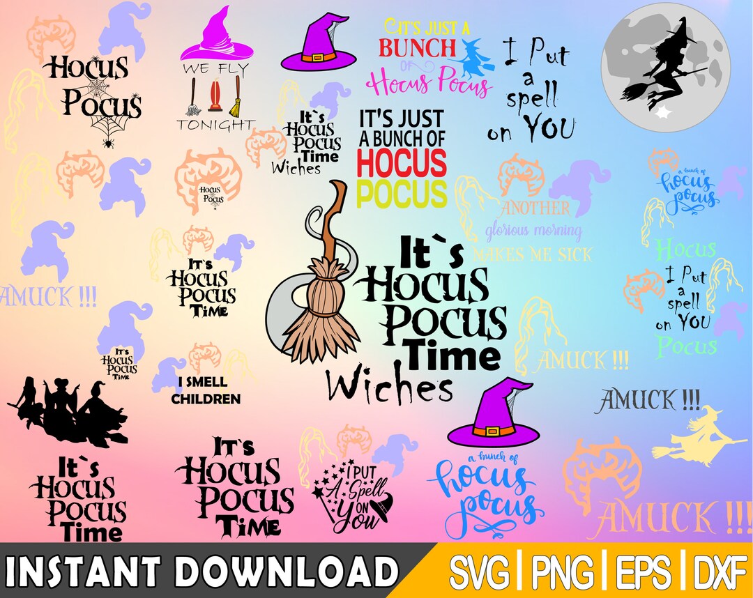 55 Hocus Pocus Svg Bundle Halloween Svg Files Bundle Layered - Etsy ...