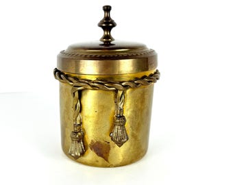Vintage Mottahedeh Brass Tobacco/Tea Container lidded Marked Stash Canister
