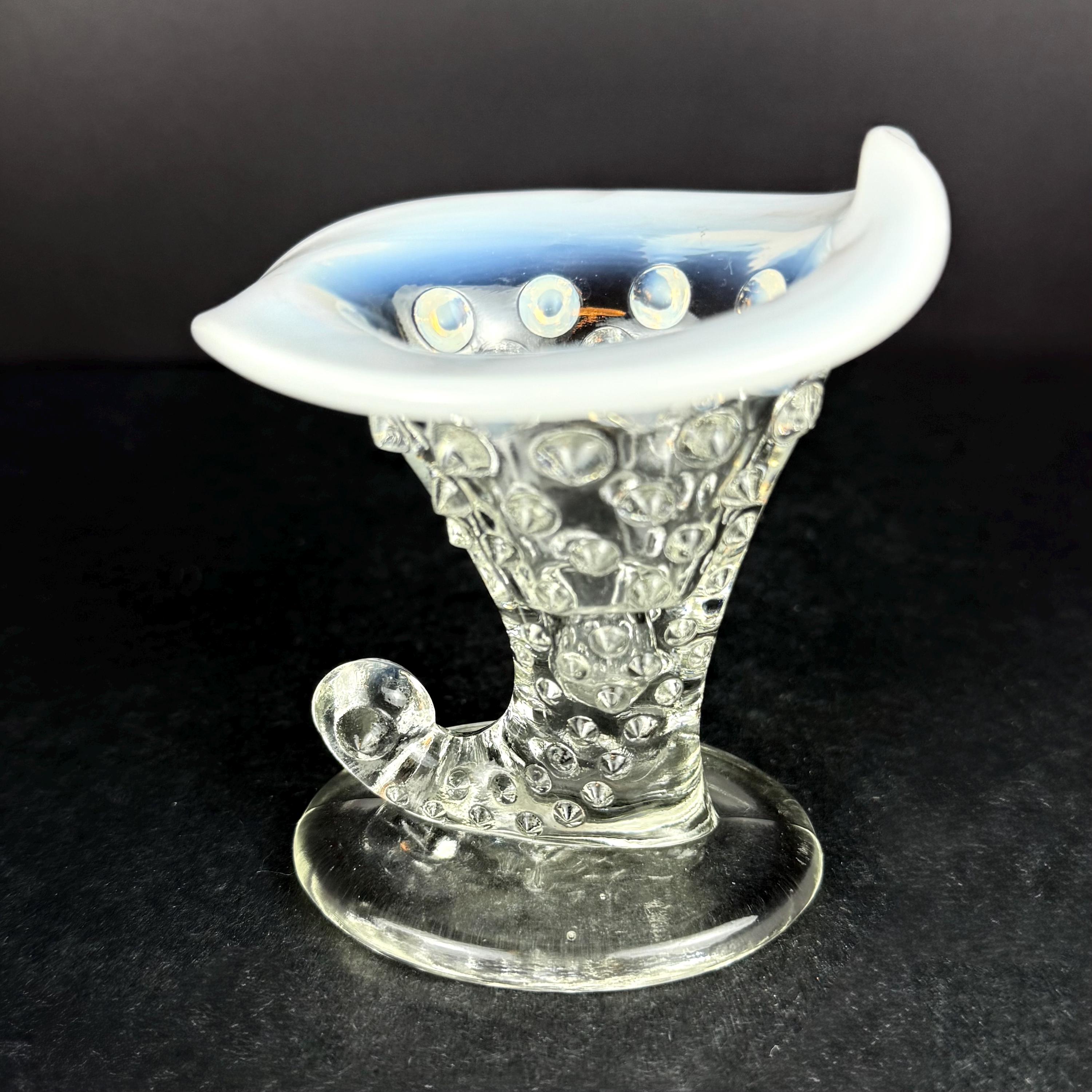 Vintage Fenton White French OPALESCENT Glass Hobnail Hat Pin