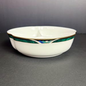 Servizio da portata rotondo diviso in tre parti, modello Kelly Bone China, vintage Lenox China Debut, diametro 8,5 pollici.