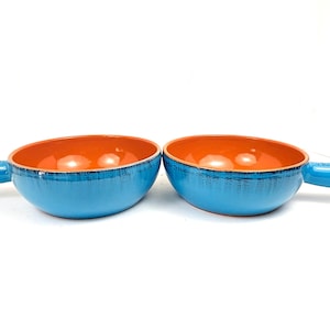 Bols à soupe vintage De Silva en terre cuite : ustensiles de cuisson italiens du four à la table, Set de 2