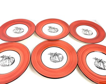 Platos llanos vintage CMG con forma de calabaza: Hechos a mano en Portugal, juego de 6