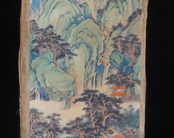 Very Rare Large Old Chinese Hand Painting Landscape with "FengChaoRan" Mark