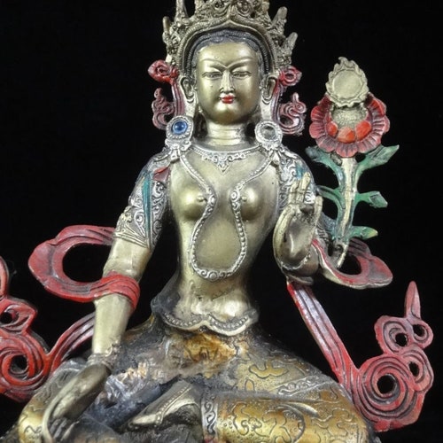 Chinese Old Tibetan Hand Painting Bronze 