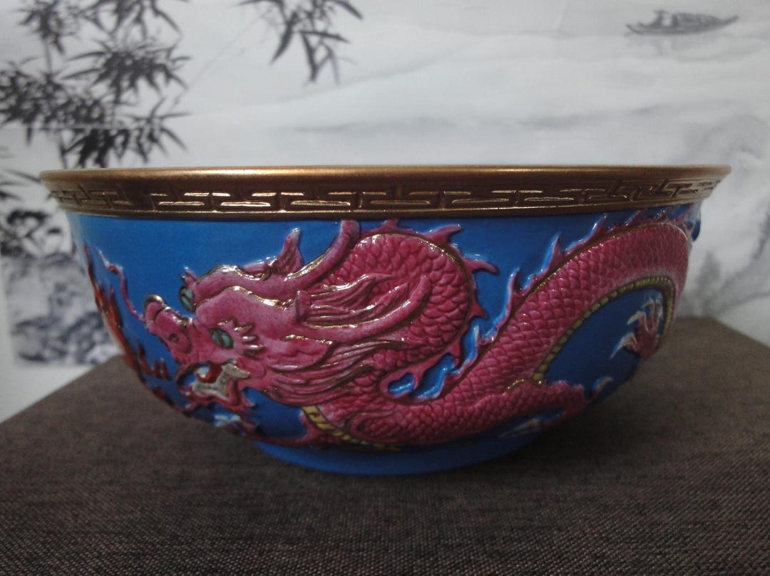 What Is Gilt Rim Antique Chinese Gilt Rim Porcelain Bowl Hand Painted Dragons