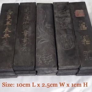 Old Chinese Hand Carving Black Calligraphy Ink Sticks for Ink Stones Hand Writing Tools