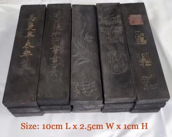 Old Chinese Hand Carving Black Calligraphy Ink Sticks for Ink Stones Hand Writing Tools