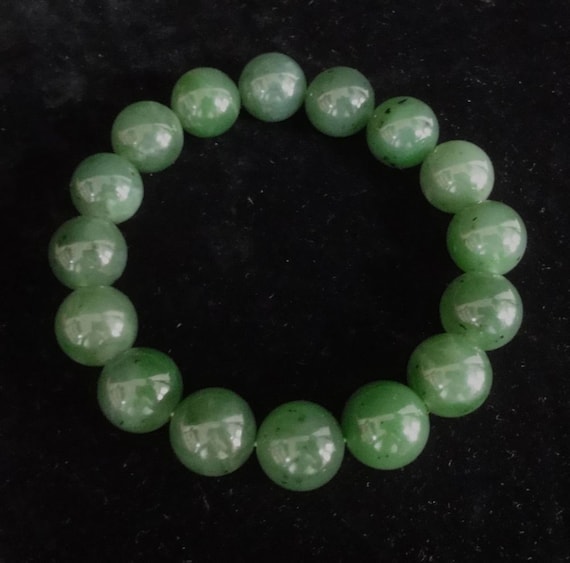 Very Fine Old Chinese Hand Carving Green Beads Nep