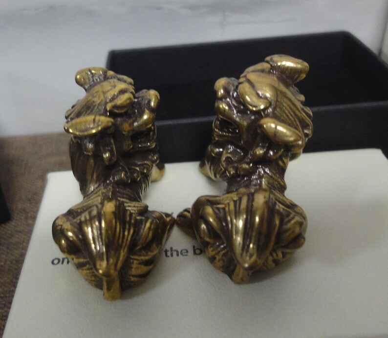 Pair of Retro Solid Brass Lion Statues Figurines: Home Ornament - Etsy ...