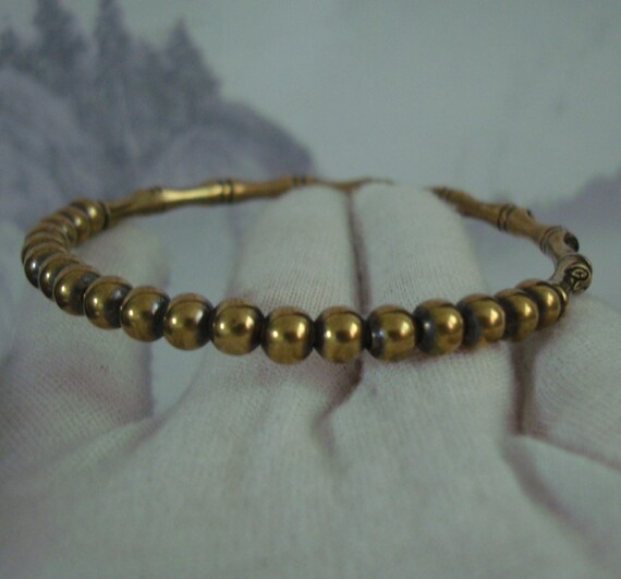 Retro Large Solid Brass Handmade Bamboo Joint wit… - image 6