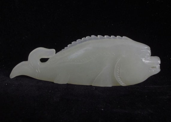 Rare Fine Old Chinese Hand Carving Whale Statue N… - image 2